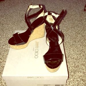 Jimmy Choo Portia Wedge Sandal SZ 38 1/2 (US SZ 8)